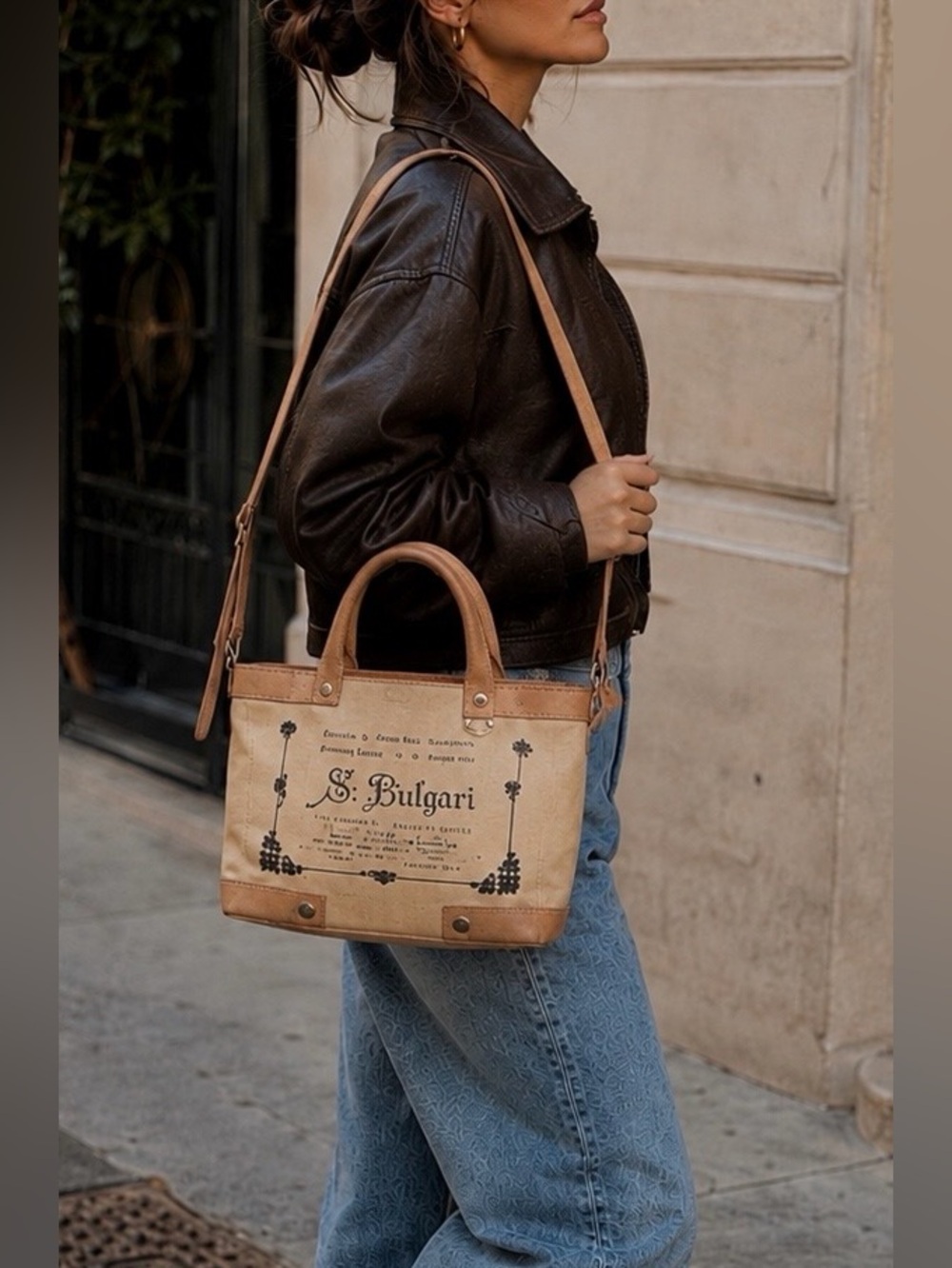 Bvlgari (Bulgari) Canvas Tote Handbag. Comes with dust bag and original COA